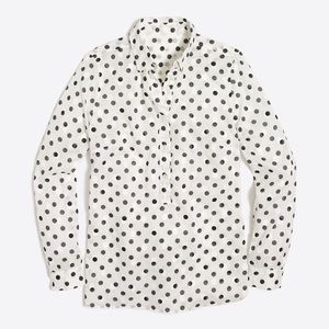 J Crew Jacquard dot popover shirt